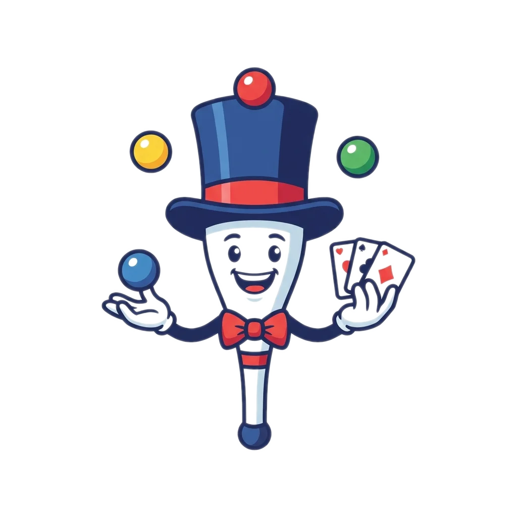 Patter, the Palm Patter mascot, juggling three balls